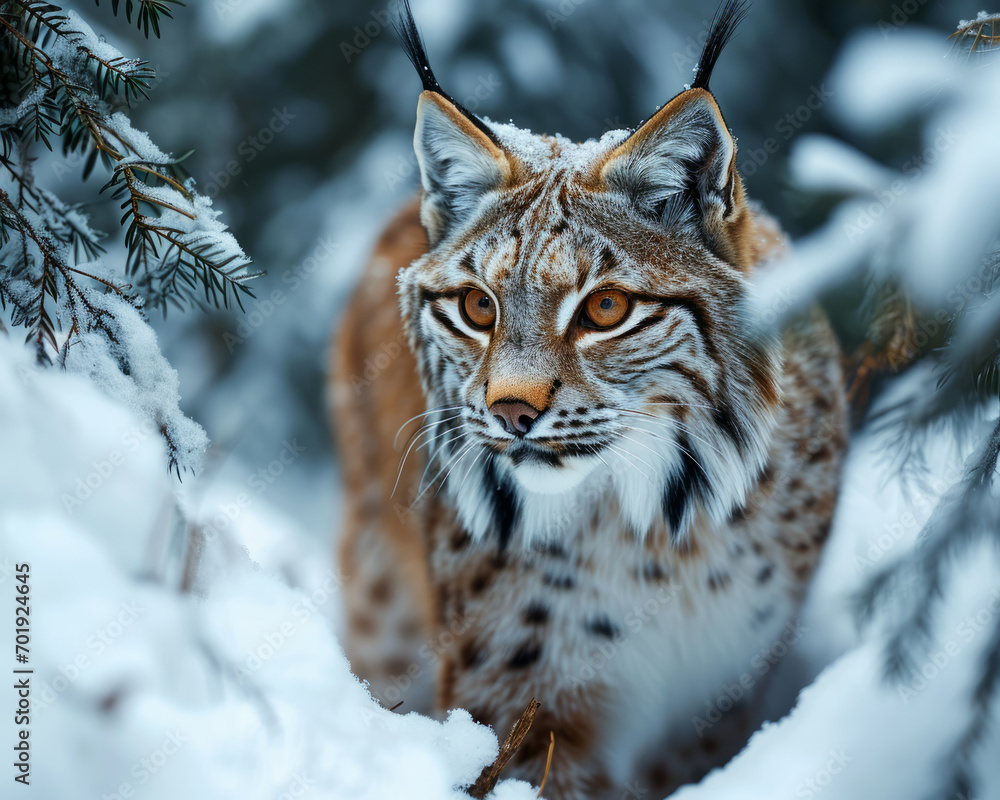 Obraz premium Luchs im Schnee