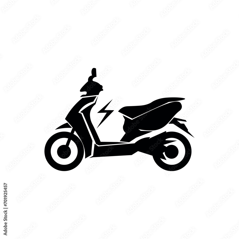 Obraz premium Electric motorcycle on white background
