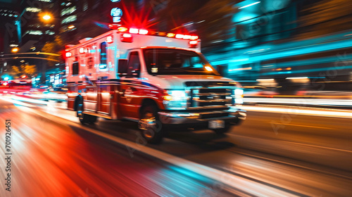 Ambulance crew rushing patient into emergency, AI Generated