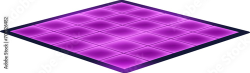 Isometric Dance Floor with Colorful Neon Tiles Premium Vector