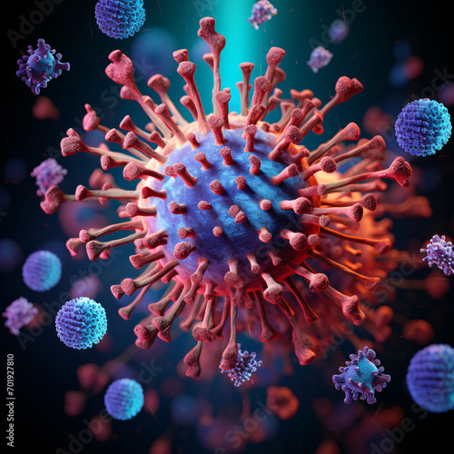 Abstract Virus Patterns for Creative Projects in 3D, this is Creative Projects Inspired by Virus Image in close-up perspective 