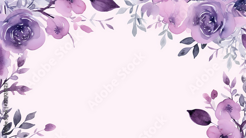 Floral frame with watercolor flowers  decorative flower background pattern  watercolor floral border background