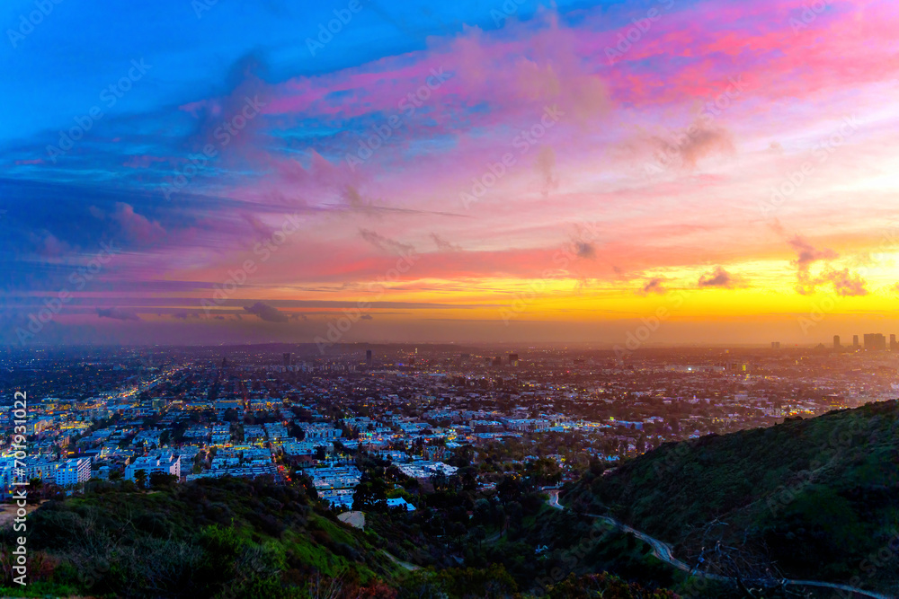 Colorful Sunset Over Los Angeles