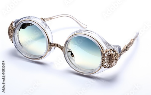 Aurora chic spectacles eye glasses Isolated on white background.