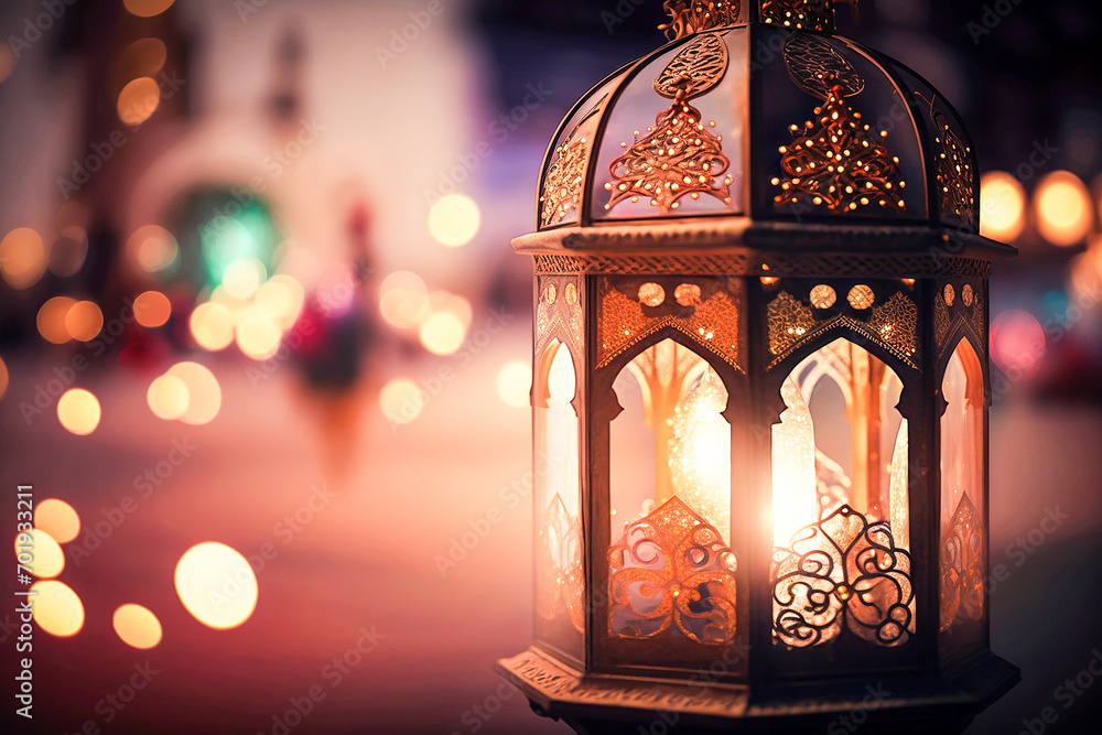 ornate Arabic lantern for Ramadan Generative AI ornate Arabic lantern for Ramadan Generative AI