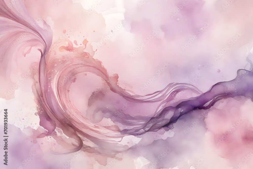 background with misty, watercolor-like swirls in gentle purples and pinks
