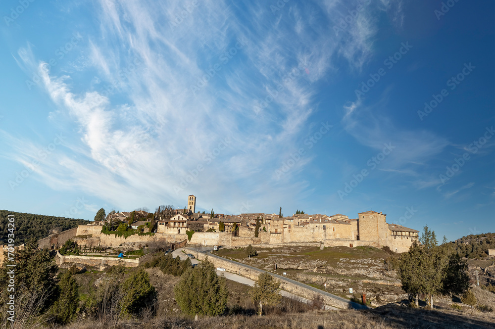 Panoramic view of Pedraza in Segovia. Spain.