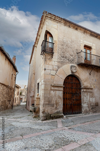 Typical street in the historic center of Pedraza. Segovia. Spain. © Agustin