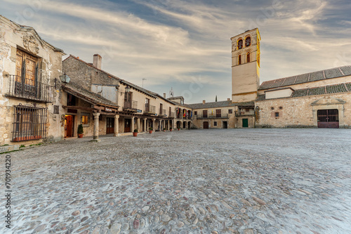 Typical street in the historic center of Pedraza. Segovia. Spain. photo