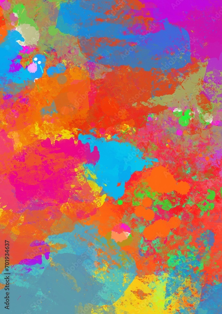 multicolored abstract background, digital painting, acrylic paint effect