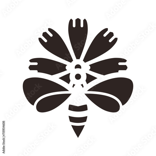 Bee and Black Fill Icon
