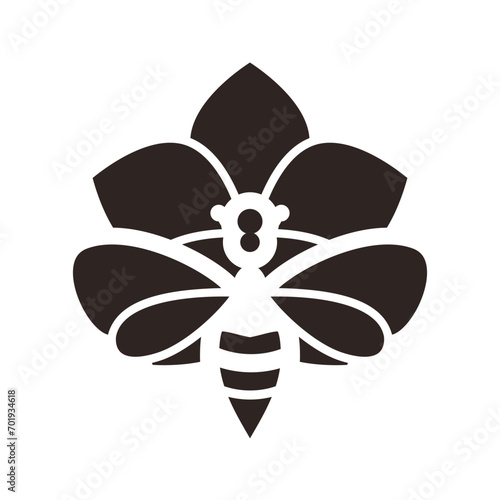 Bee and Jasmine Black Fill Icon