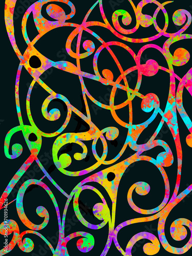 multicolored abstract background  digital painting  acrylic paint effect