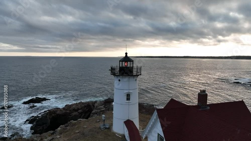 lighthouse at dusk