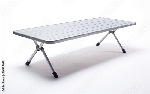 Rectangular Helix Aluminum Table Isolated on white background.