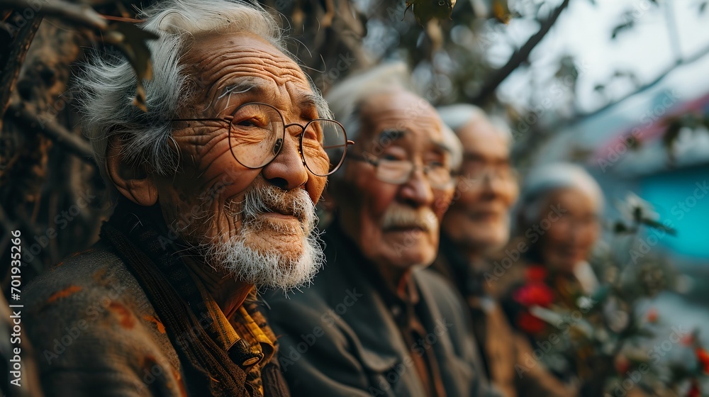 a group of older people standing next to each other a group of older people standing next to each other