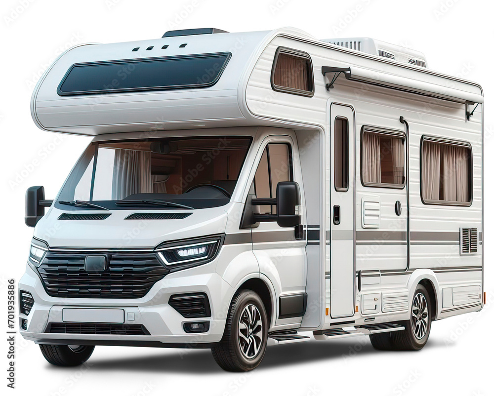 Modern Camper Van isolated on transparent background. AI generative Modern Camper Van isolated on transparent background. AI generative