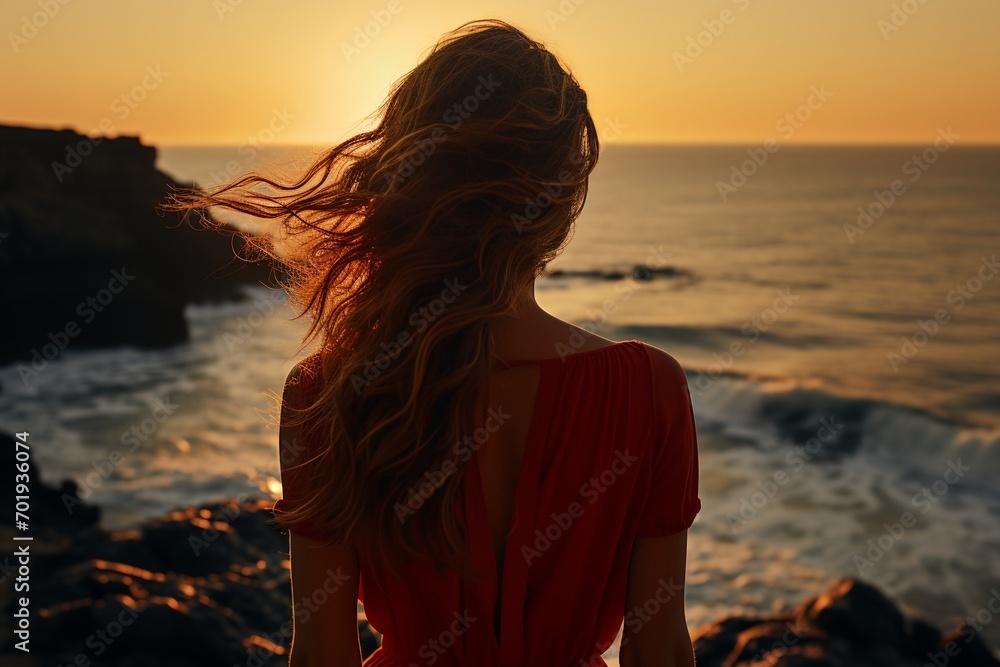 Fototapeta premium a woman with long hair