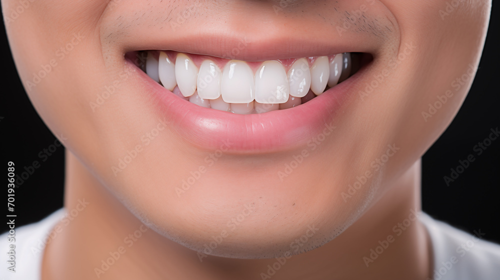 © aciddreamStudio - close up of Korean young man mouth smiling showing perfect healthy teeth © aciddreamStudio - close up of Korean young man mouth smiling showing perfect healthy teeth