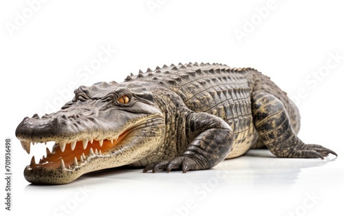 Crocodile Isolated on white background.