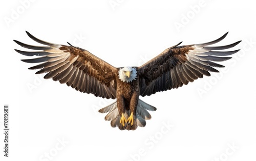 Flying Eagle Isolated on white background.
