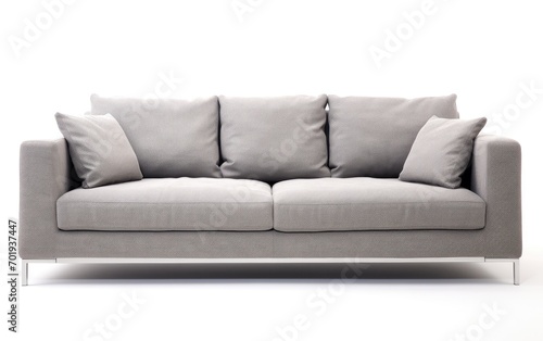Gray fabric sofa, Modern gray sofa Isolated on white background.
