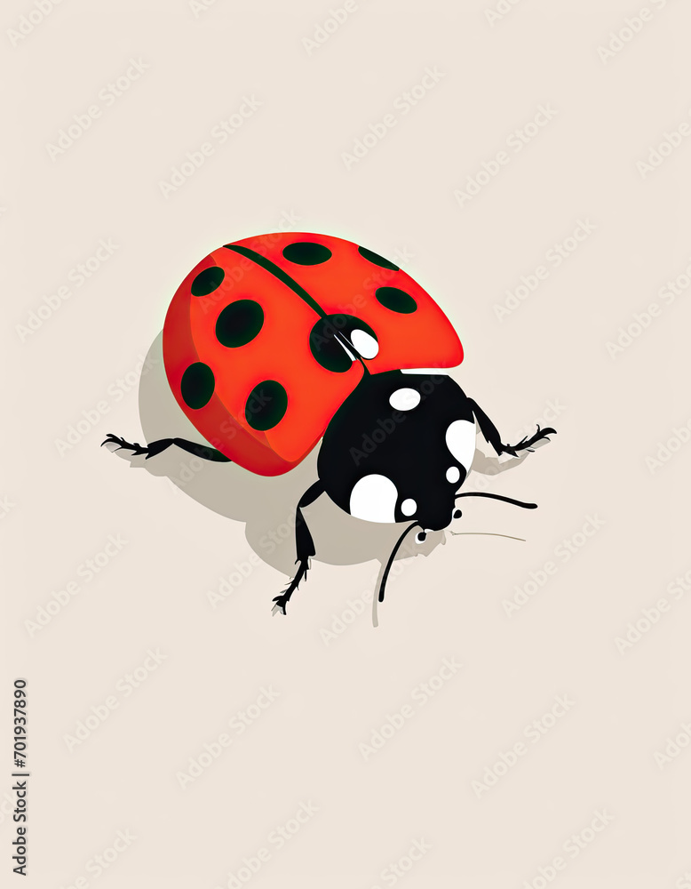 A Flat Illustration of a Crawling Ladybug | Insect A Flat Illustration of a Crawling Ladybug | Insect