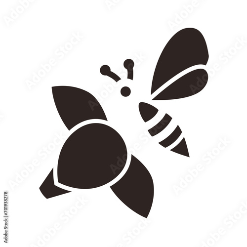 Bee and Jasmine Black Fill Icon