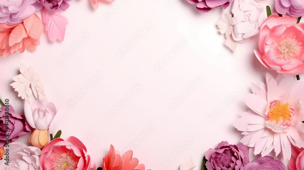 Floral frame with decorative flowers, decorative flower background pattern, floral border background