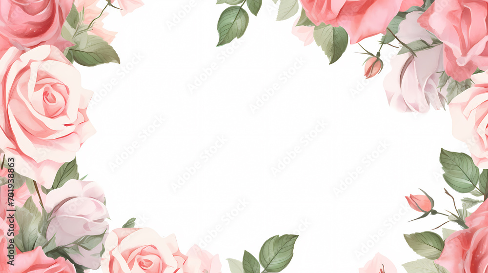 Floral frame with decorative flowers, decorative flower background pattern, floral border background Floral frame with decorative flowers, decorative flower background pattern, floral border background