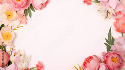 Wallpaper Mural Floral frame with decorative flowers, decorative flower background pattern, floral border background Torontodigital.ca
