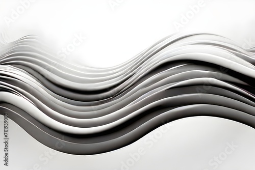 Technology abstract lines on white background. Undulate Grey Wave Swirl, frequency sound wave, twisted curve lines with blend effect. Generative AI