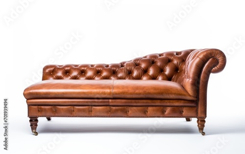 One arm sofa, King sized chesterfield sofa Isolated on white background.