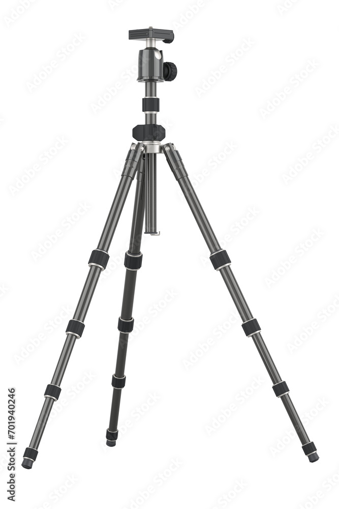 Tripod closeup. 3D rendering isolated on transparent background Tripod closeup. 3D rendering isolated on transparent background