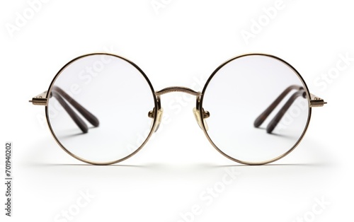 Round Reading Glasses, round eyeglasses Isolated on white background.