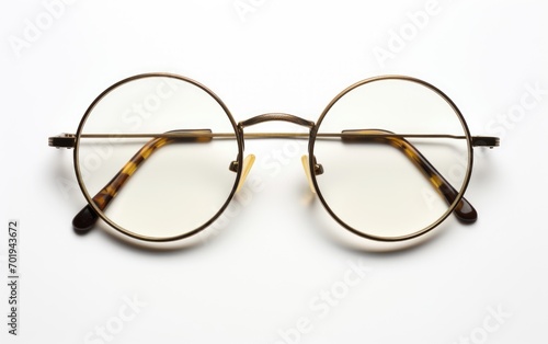 Round Spectacles Glasses Frames Eyewear, Circular Eyewear, Rounded Glasses isolated on white background.