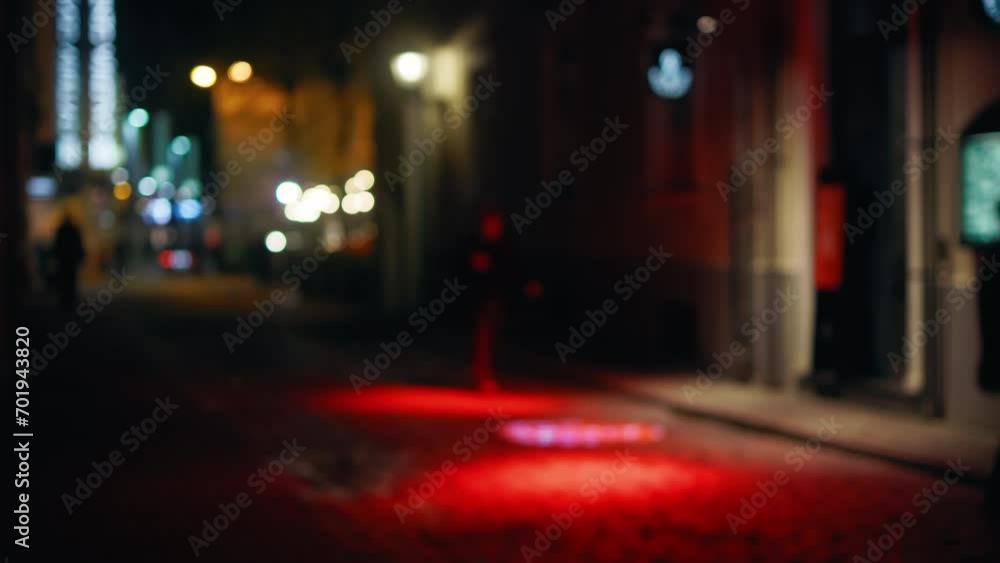 Urban neon glow: Night street bar or restaurant Urban neon glow: Night street bar or restaurant