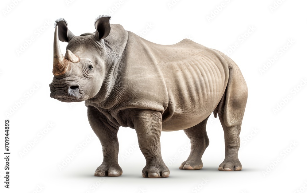 Rhino isolated on white background.