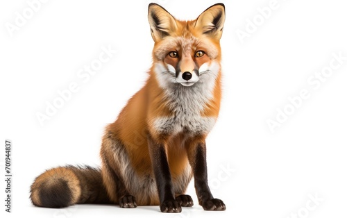 Red Fox, Clever fox isolated on white background. © Junaid