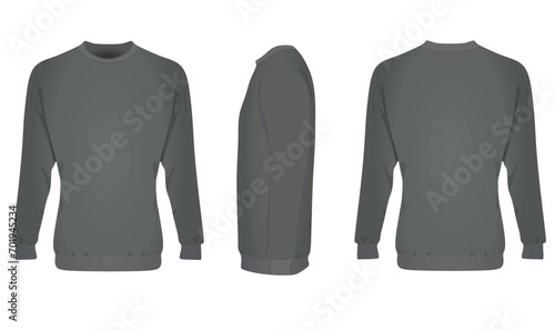 Long sleeve grey t shirt. vector illustration