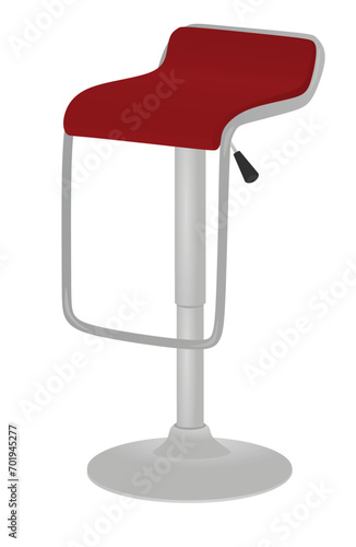 Red bar chair. vector illustration