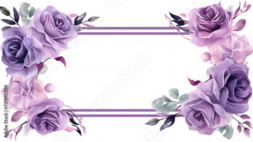 Floral frame with watercolor flowers, decorative flower background pattern, watercolor floral border background