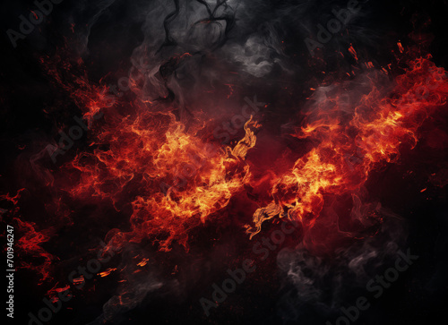 fire blowing waves flames on black background abstract texture © Evvvgenias