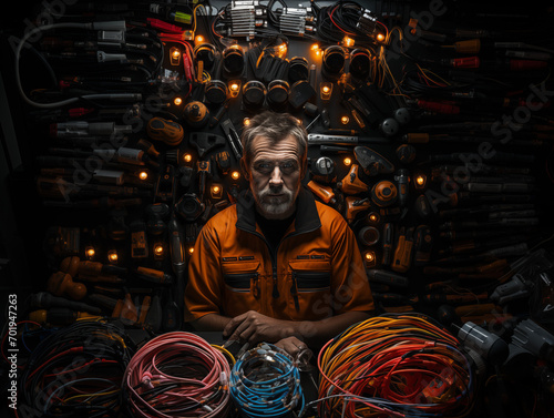 An electrician and his tools with which he works. © Галина Нечипорук