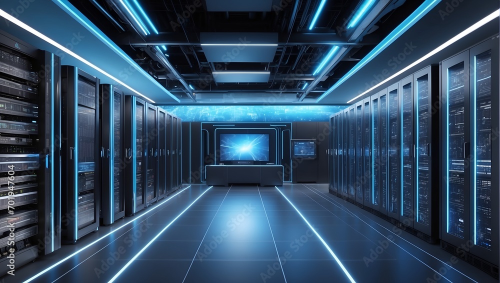 Fototapeta premium QuantumQuotient's Data Vision: Painting the Picture of Tomorrow's Technology. AI Generated