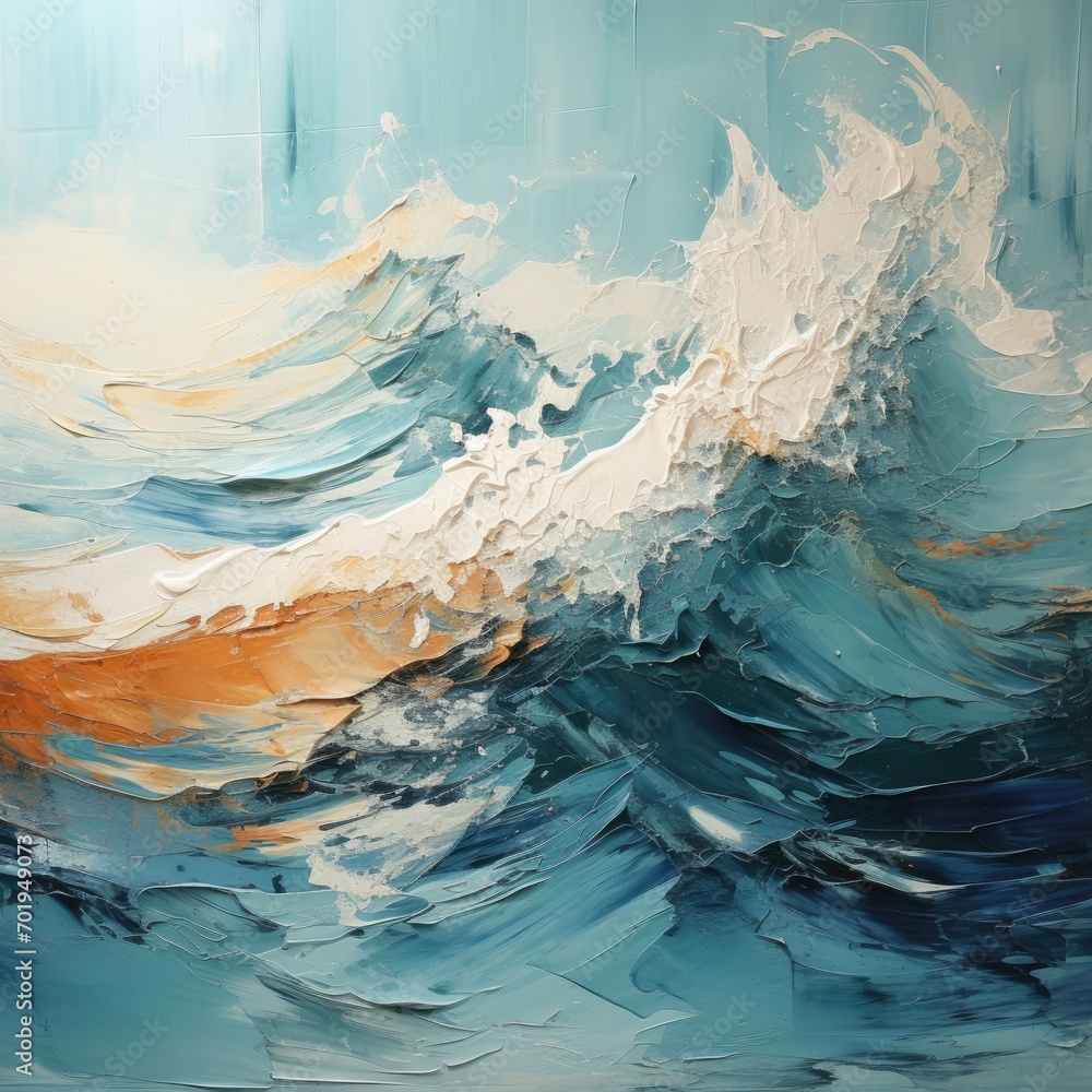 Abstract oil paint brush strokes background colors stain dye ink painting waves sea ocean canvas