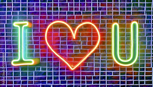 konzept, valentinstag, liebe, i love you, close up, neu, hintergrund, wand, neon, neonfarben, bokeh, leuchtend, 