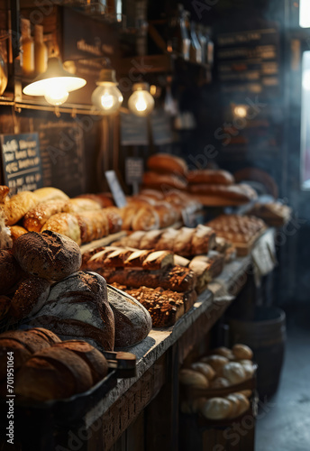 Freshly baked bread made in the bakery