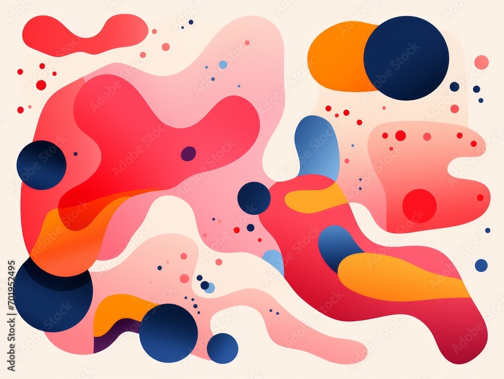 Abstract background with multicolored spots and splashes. illustration. Generative AI