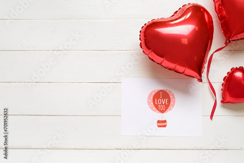 Card with text I LOVE YOU a...